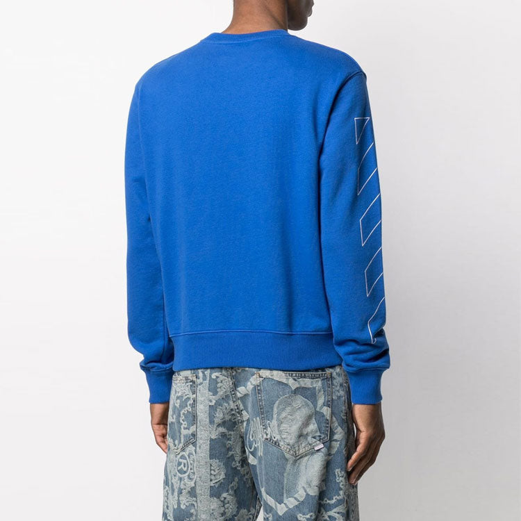 Off-White SS21 Round Neck Long Sleeves Version Blue OMBA025S21FLE0024501