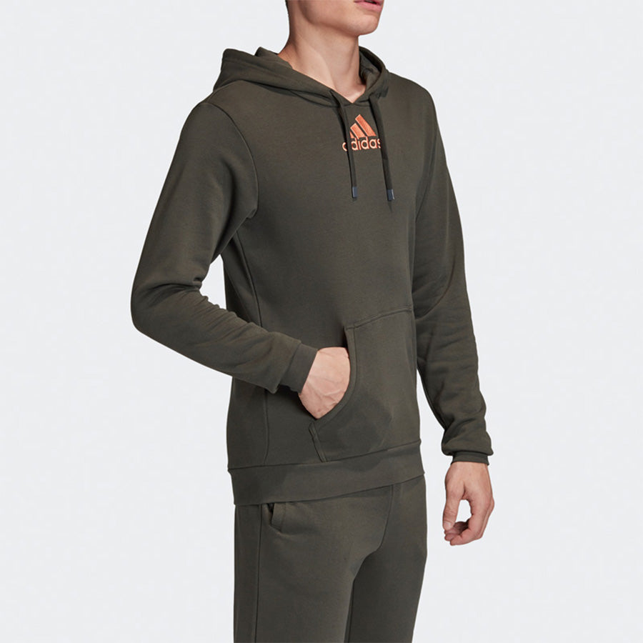 adidas Cat Graph Hood Tennis Sports Pullover Brown FM1191