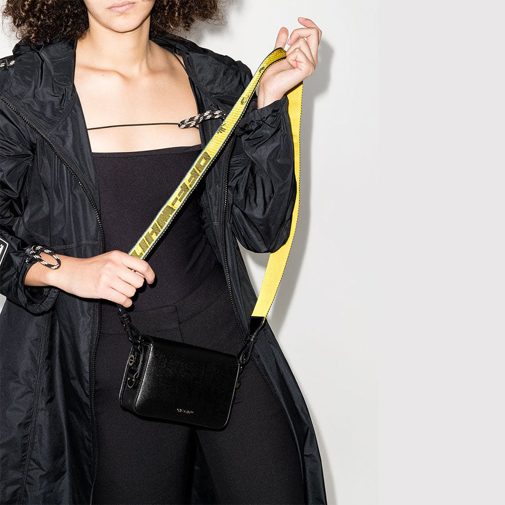 (WMNS) Off-White Logo Mini Flap Bag 'Black/White' OWNA038R21LEA0031001