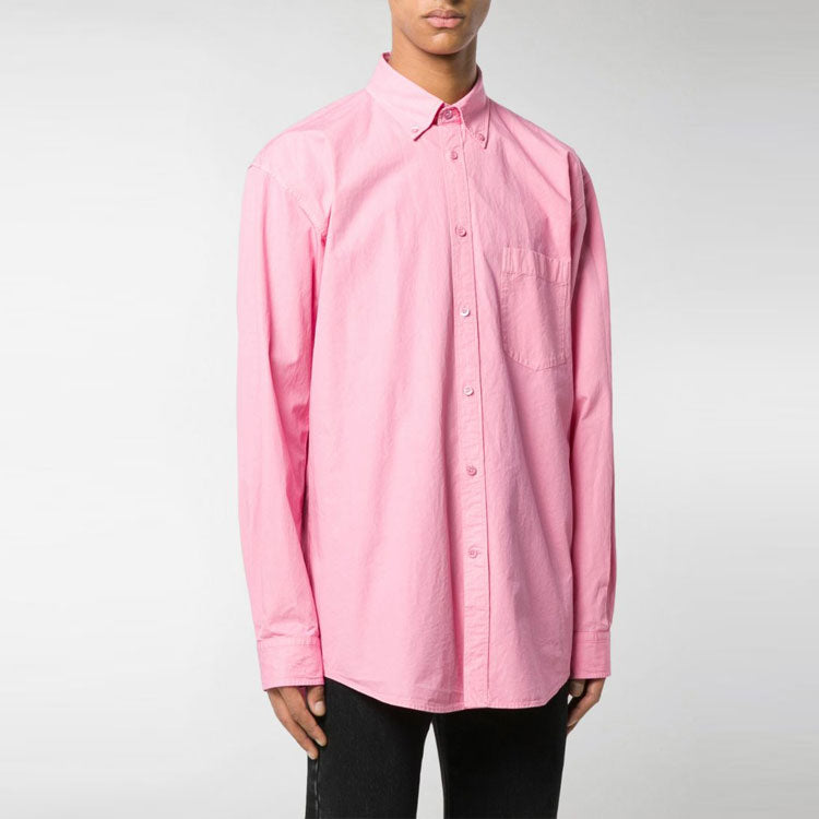 Balenciaga Back Logo Cotton Poplin Shirt 'Pink' 556878TEM095630