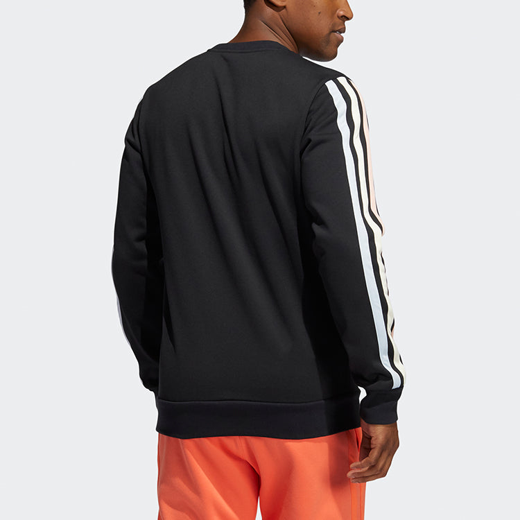 adidas Decorate Cr Basketball Casual Sports Stripe Round Neck Black GU0507