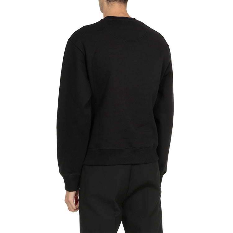 Men's KENZO FW20 Tiger Head Logo Embroidered Cotton Fleece Lined Round Neck Long Sleeves Black FA65SW1134XI-99