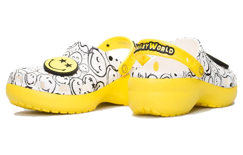 (WMNS) Crocs x Smiley World Charm Classic Platform Clogs 'Yellow White' 207980-94S