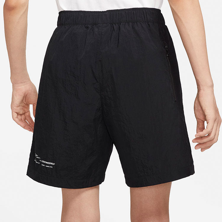 Air Jordan Solid Color Logo Woven Casual Shorts Black DQ7876-010