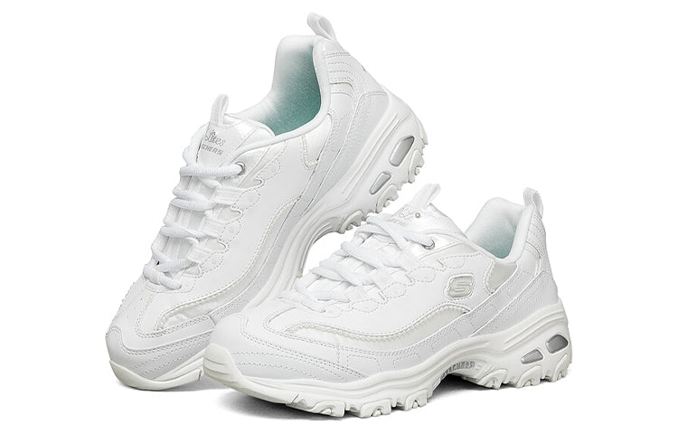 (WMNS) Skechers D Lites Low-Top Running Shoes White 149463-WHT