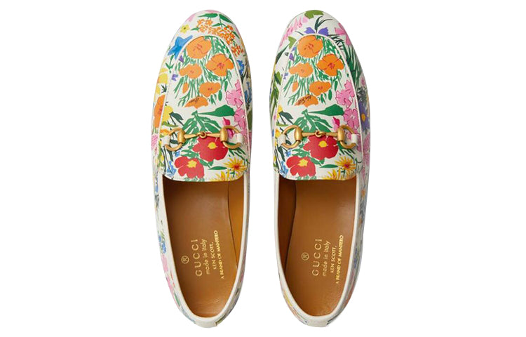 (WMNS) Gucci Leather Floral Print Loafers 'Multicolor' 647611-2L350-9270