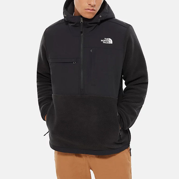 Men's THE NORTH FACE Denali Anorak hooded Half Zipper Jacket Black 3XAV-JK3