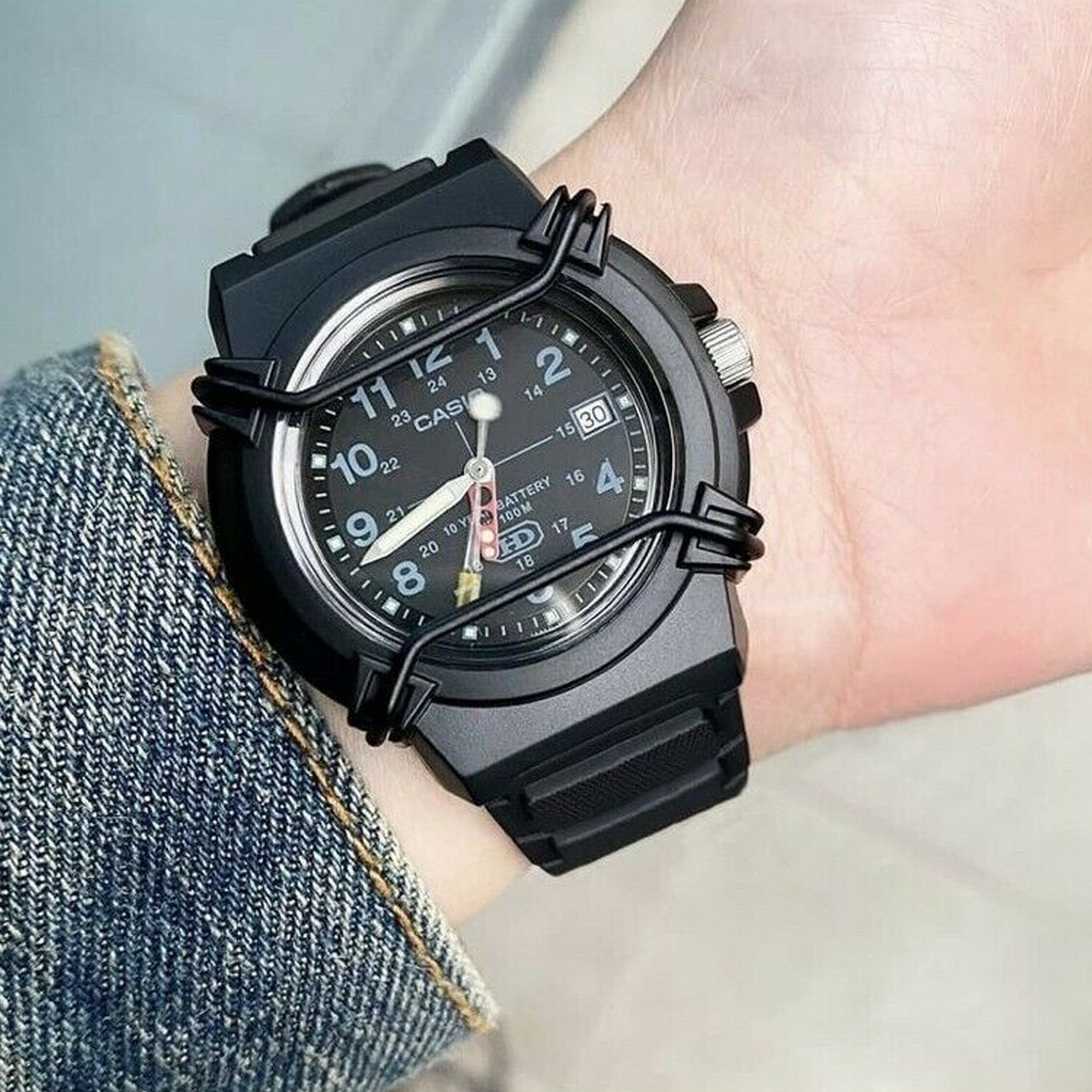 CASIO Waterproof Sports Mens Black Analog HDA-600B-1B