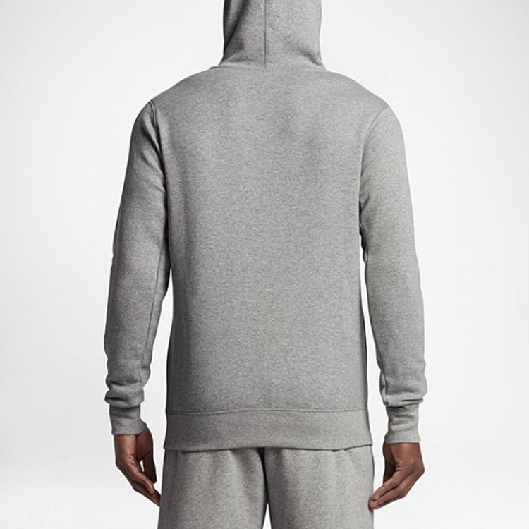 Air Jordan Knit logo Fleece Lined hooded Pullover Hoodie Asia Sizing 'Grey' 834372-063