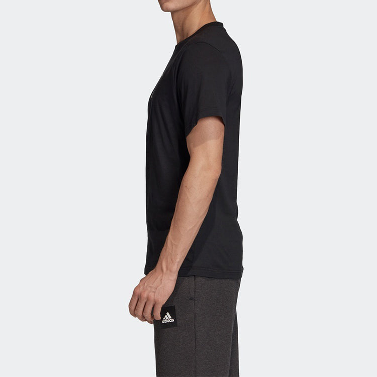 Men's adidas Sports Stylish logo Short Sleeve Black T-Shirt FQ2023