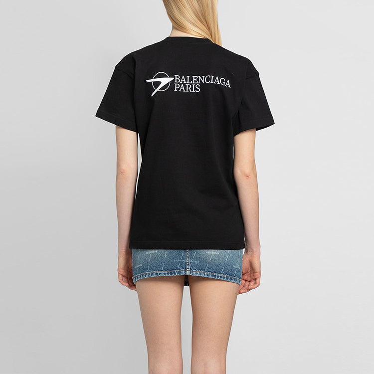 Balenciaga Printing Round-neck Short Sleeve Black 612965TKV861070