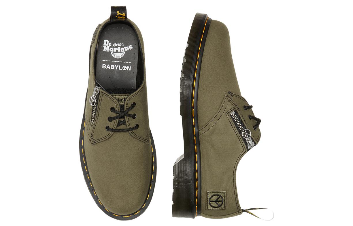 Dr. Martens x Babylon 1461 Canvas & Leather Oxford Shoes 'Black Olive' 27990335