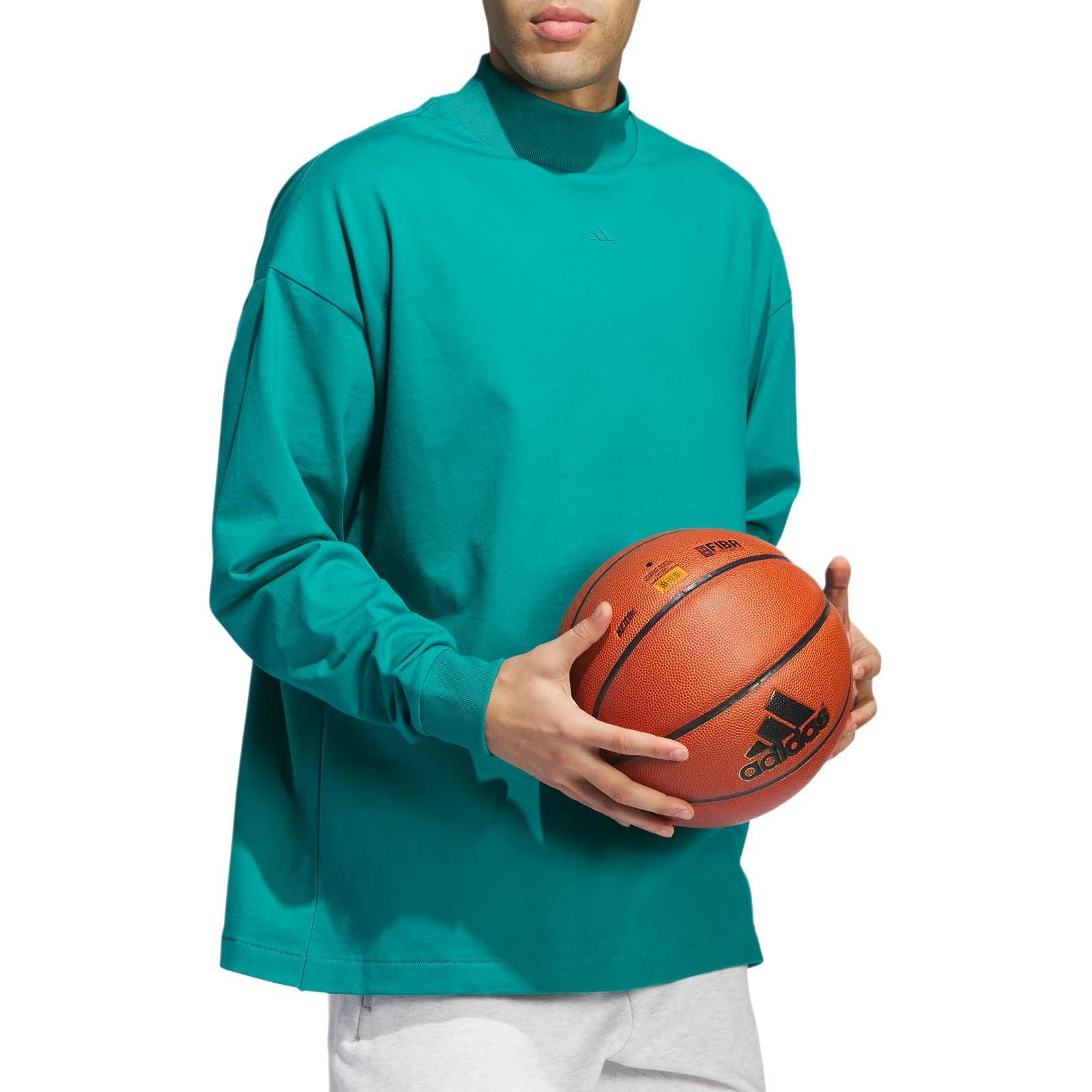adidas Basketball Long Sleeve T-Shirt Asia Sizing 'Green' JE3768