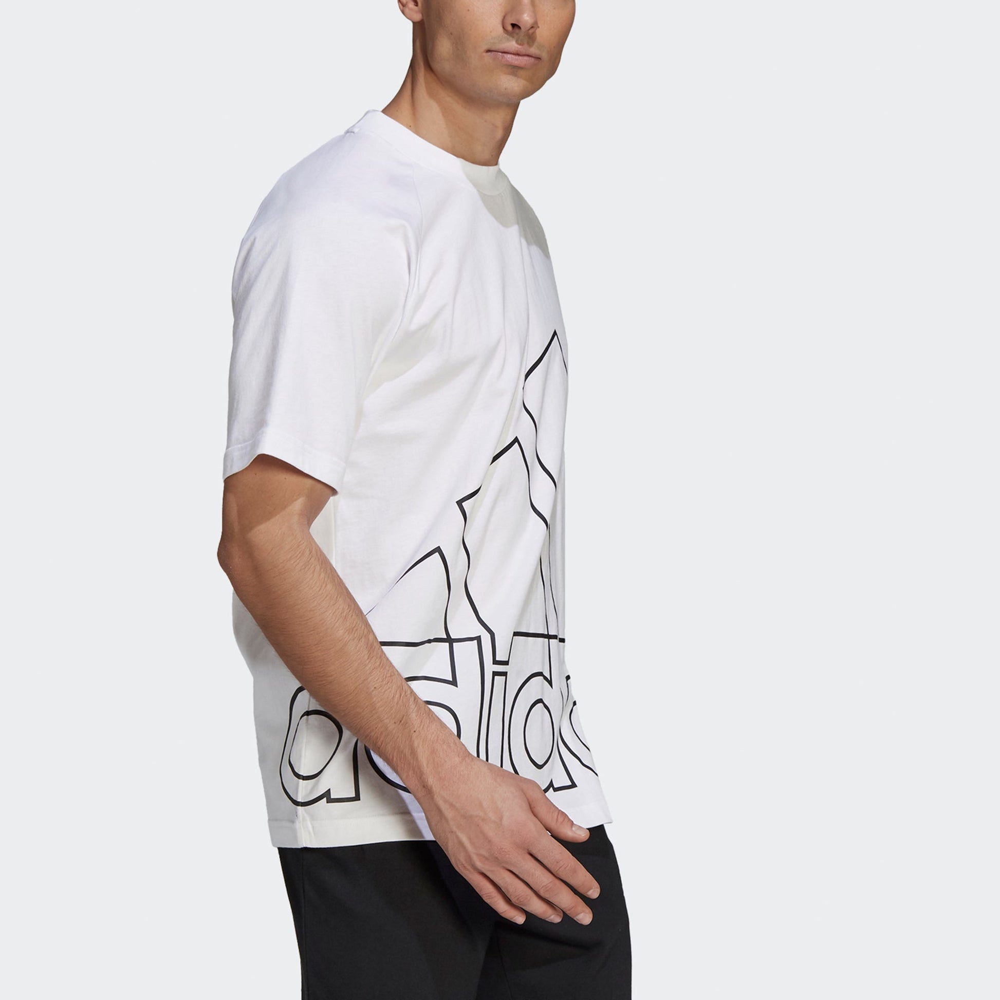 adidas U Big Logo T Sports Stylish Printing Round Neck Short Sleeve White GU4290