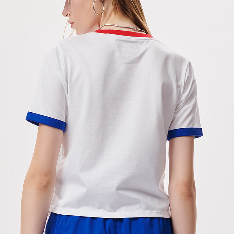 FILA FUSION 3D Contrasting Colors Logo Sports Slim Fit Short Sleeve White T11W135104F-WT