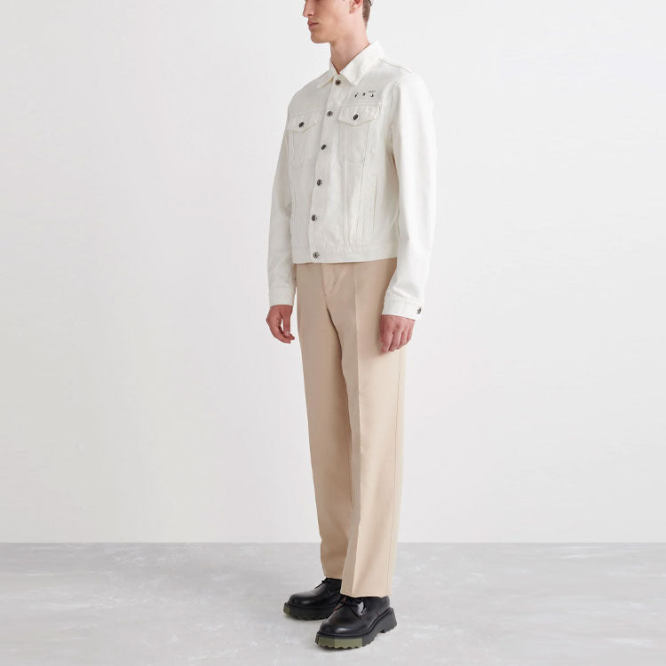 Off-White SS22 Logo Shirt Denim Jacket Version White OMYE079C99DEN0010110