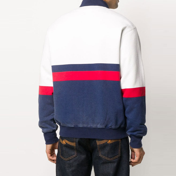 Gucci Web Detail Panelled Zip-Up Cardigan 'White Blue' 625402-XJCOD-9059
