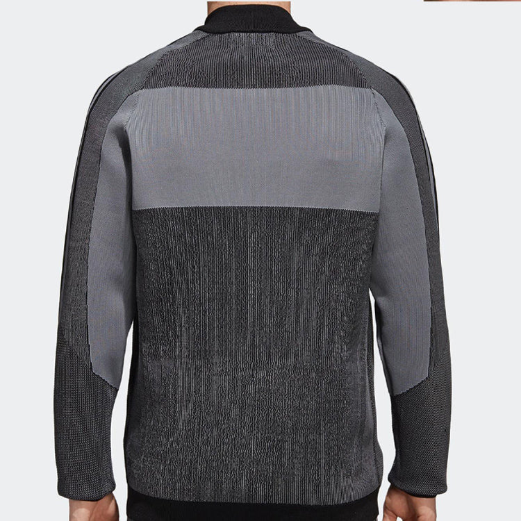 adidas originals Plgn Knitted Track Jacket 'Grey Black' CW5108