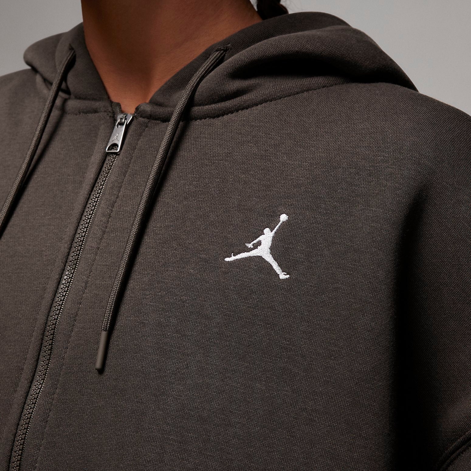 (WMNS) Air Jordan Brooklyn Fleece Full-Zip Hoodie 'Black' FD7865-220