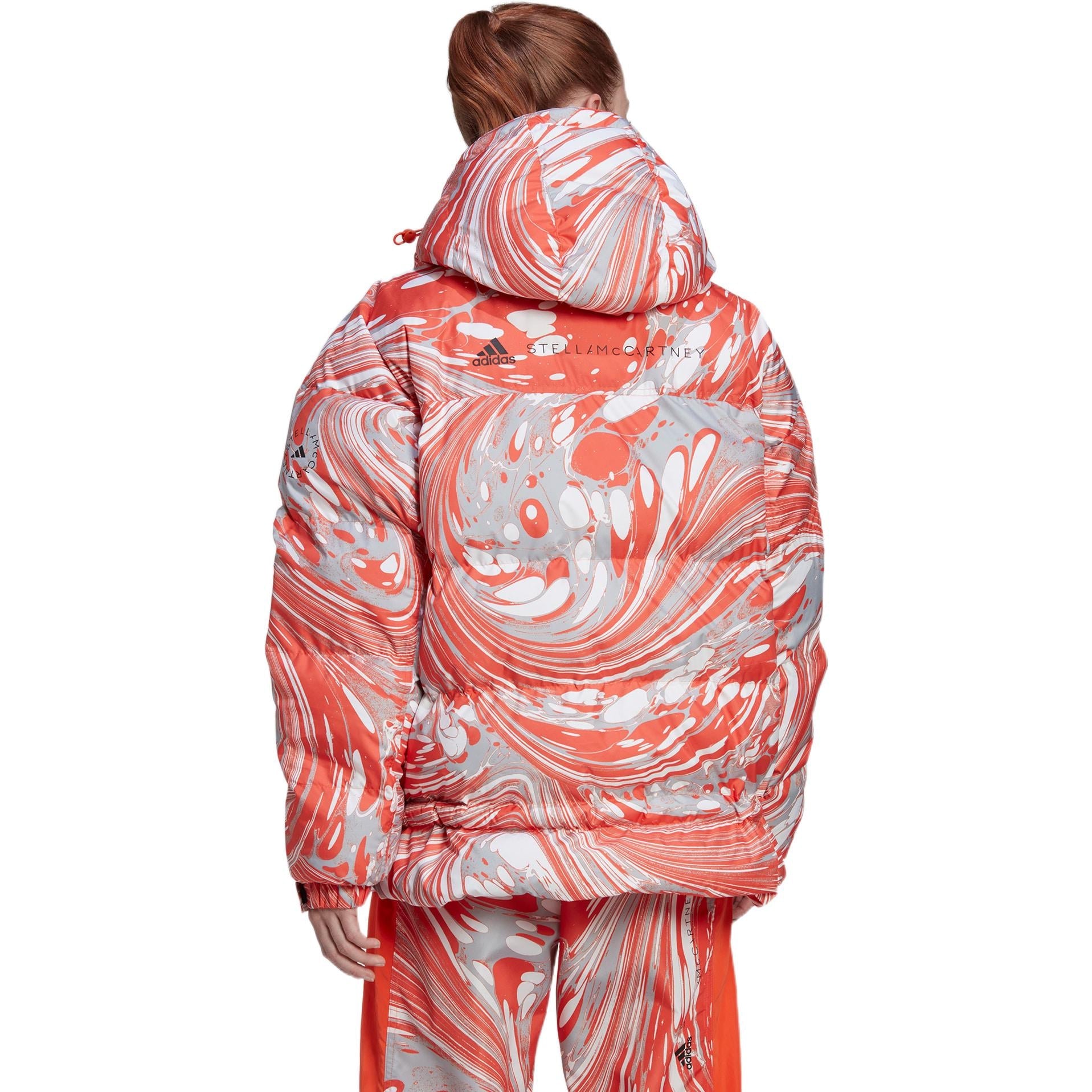 (WMNS) adidas By Stella McCartney Zip-Up Padded Jacket Asia Sizing 'Orange White' HI6087