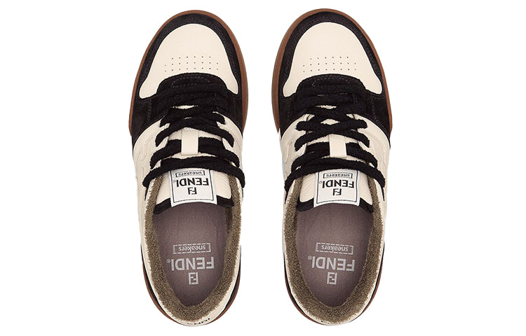 (WMNS) FENDI Match Low Top Suede 'Black Beige' 8E8252AHH2F1FZB