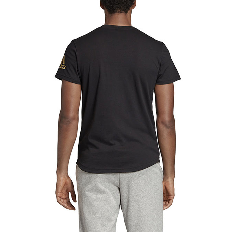 adidas Running Training Sports Gym Round Neck Short Sleeve Black ED7258