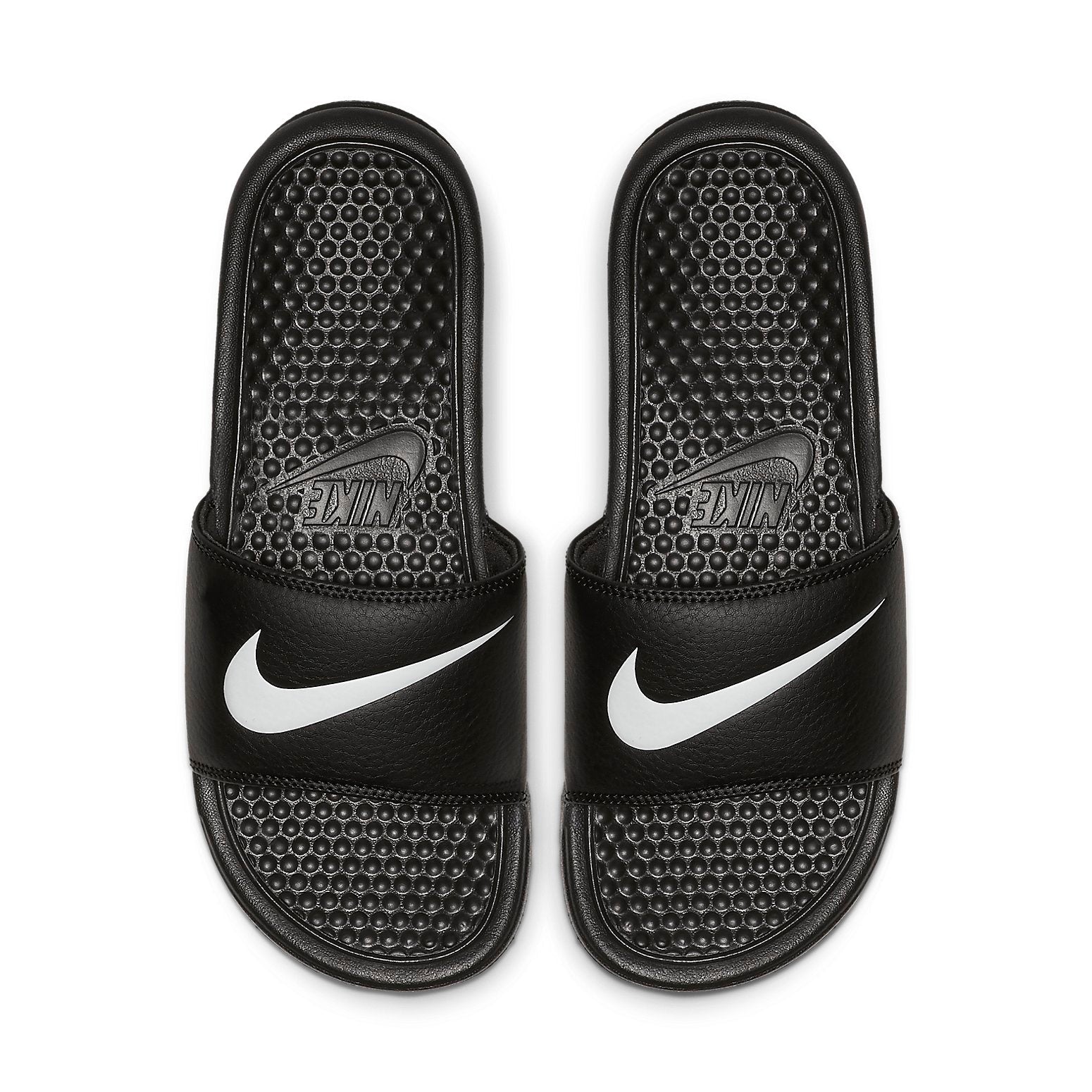 (WMNS) Nike Benassi Swoosh Fashion Black White Slippers 'Black White' 312432-010