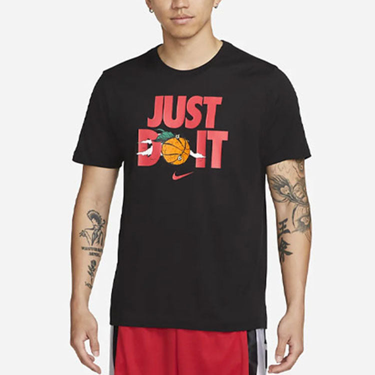 Nike Just Do It Alphabet Printing Round Neck Short Sleeve Black DV1213-010