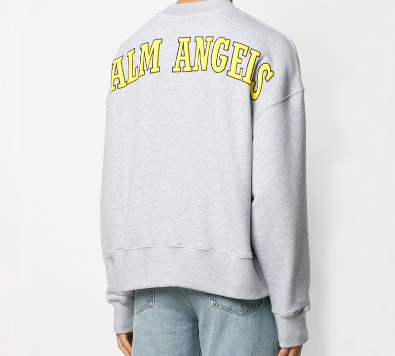 Men's PALM ANGELS Teddy Bear Patch Sweatshirt Printing Long Sleeves Gray PMBA026R206310310788