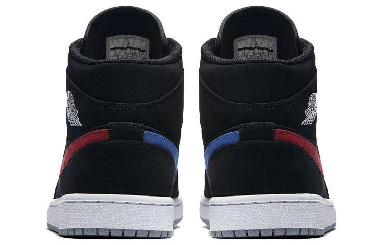 Air Jordan 1 Mid 'Multicolor Swoosh Black' 554724-065