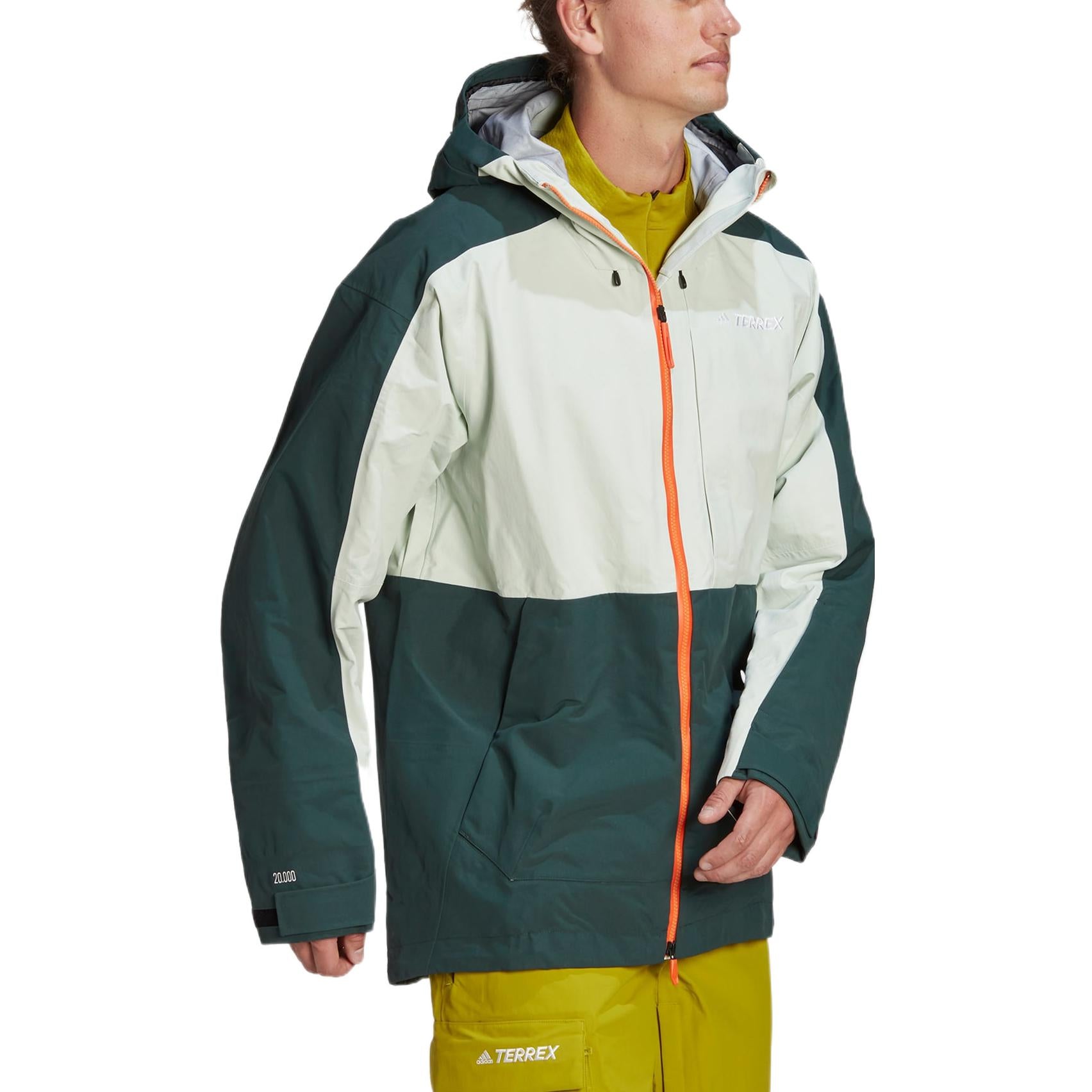 adidas Terrex Post-Consumer Snow Jacket Asia Sizing 'White Green' HC7727