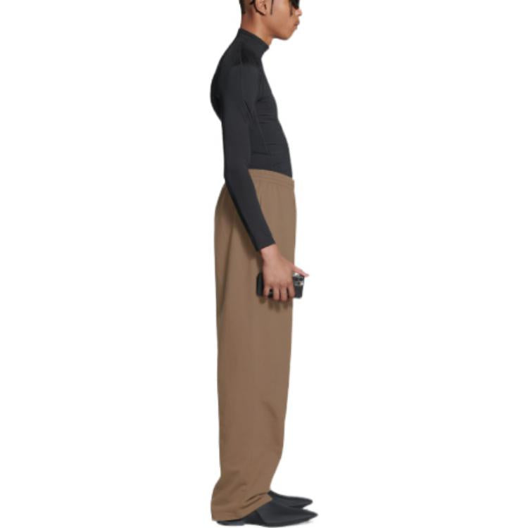 Balenciaga Embroidered Logo Cotton Jogging Pants 'Brown' 674594TMVF57761