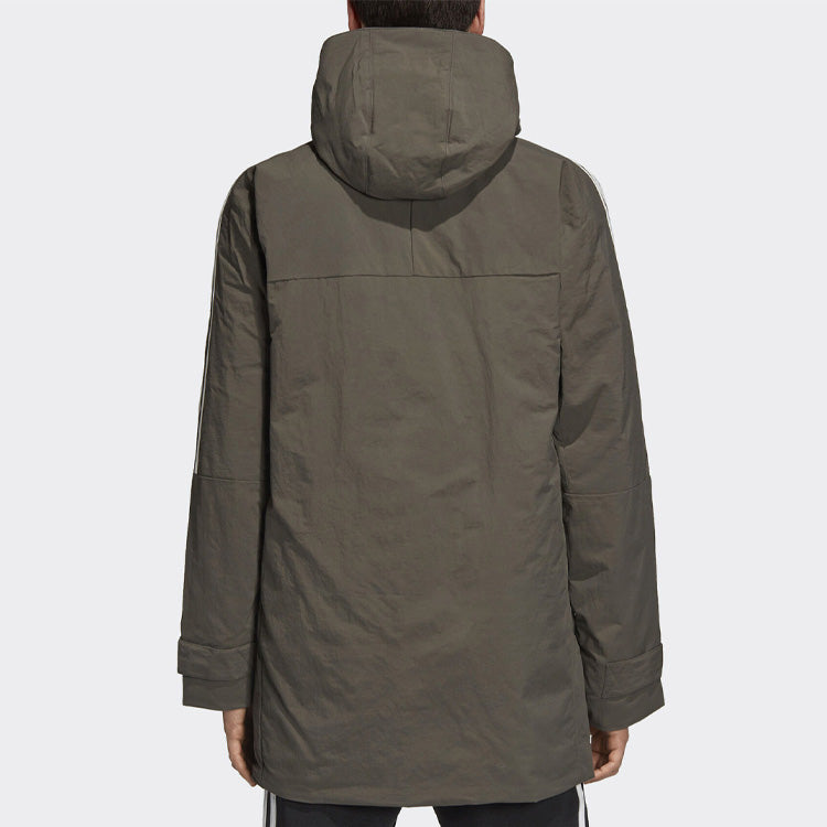 adidas Duck Down Full Zip Hooded Grey Parka Jacket DH5027