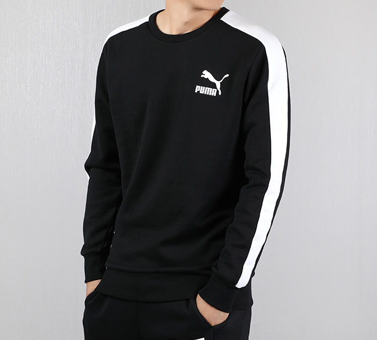 PUMA Iconic T7 Crew Fl Fleece Lined Round Neck Black 595913-01