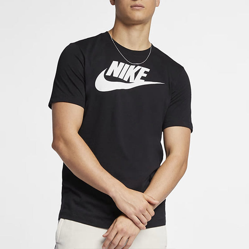 Nike Men's Sportswear Tee Icon Futura Casual Sport Alphabet Printing Round NeckShort Sleeve Men's Black AR5004-010