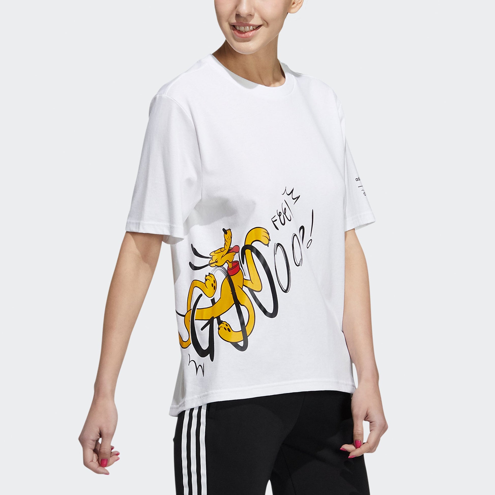 (WMNS) adidas neo Mf Tee 2 Printing Round-neck White HF0468