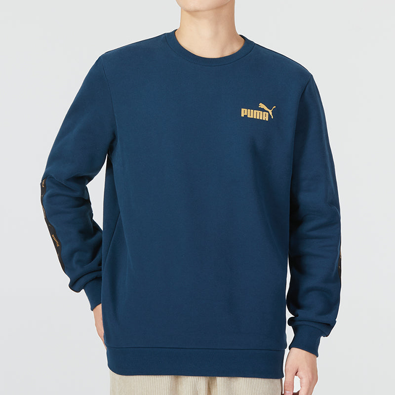 PUMA Ess Metallic Logo Sweater 'Navy' 674346-73