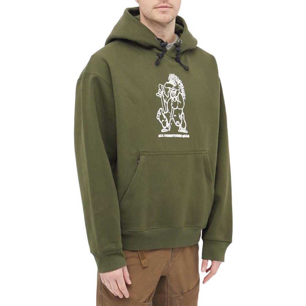 Men's Nike ACG Troll Popover Pattern Printing Hooded Long Sleeves Olive Green DJ1430-325