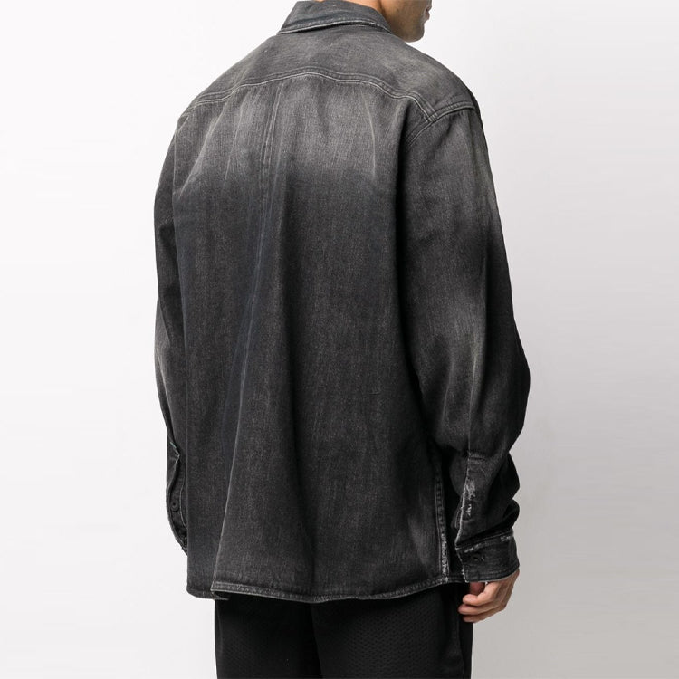 Off-White Big Pocket Long Sleeves Denim Jacket Loose Fit Gray OMYD017S20H430211001