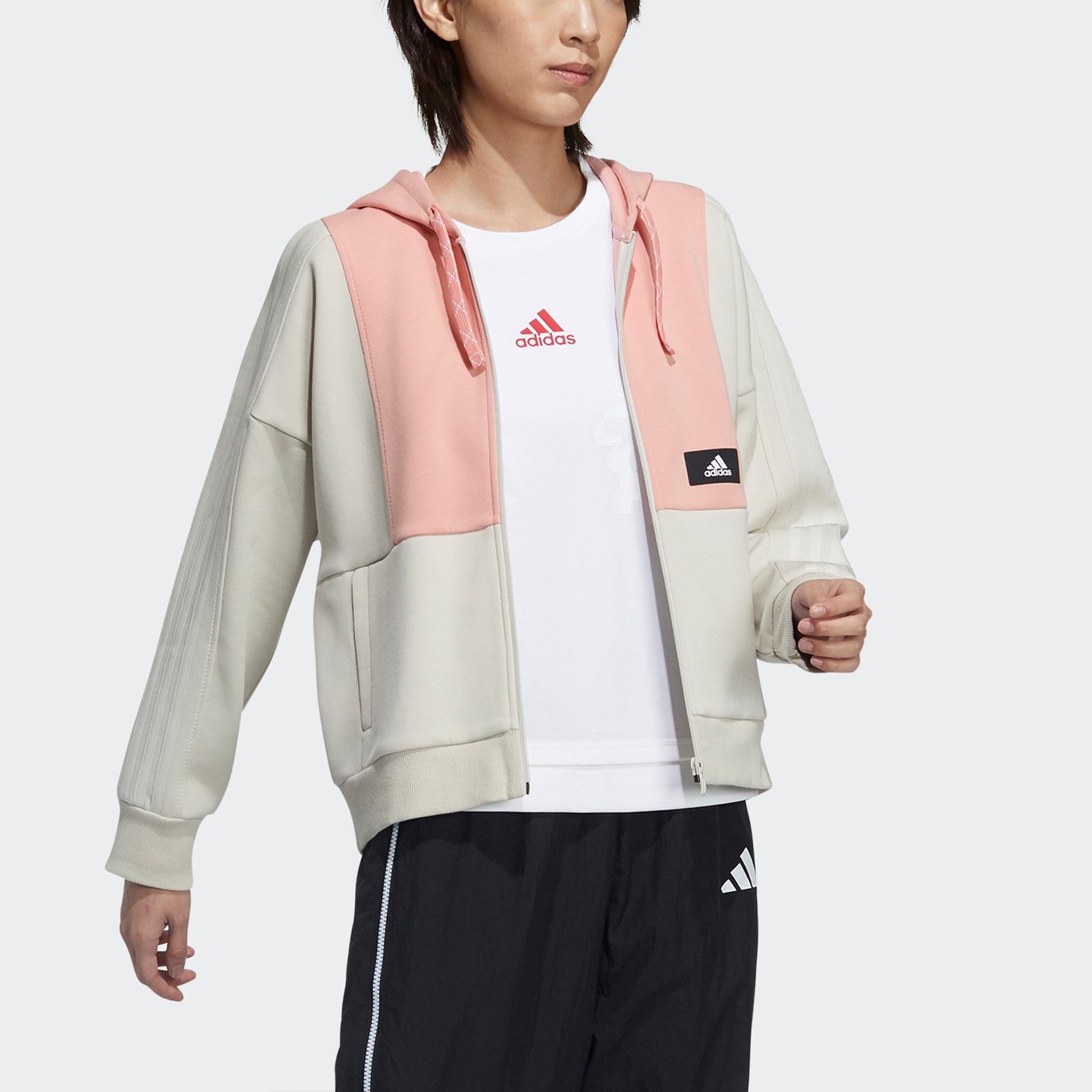 (WMNS) adidas STR Knitted Jacket Asia Sizing 'Pink White' GP0691