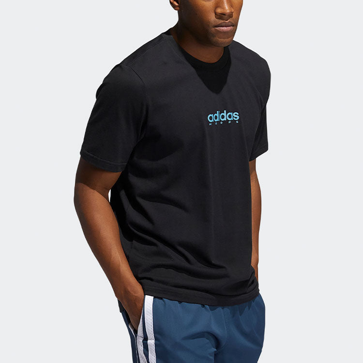 adidas Swish Tee Alphabet Printing Basketball Sports Short Sleeve Black GN5119