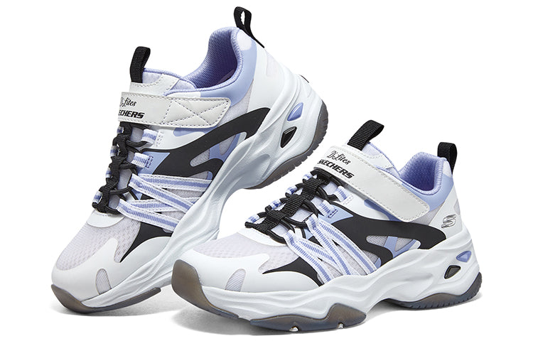 (GS) Skechers Dlites Chunky Shoes 'White Blue Black' 319004L-WLV