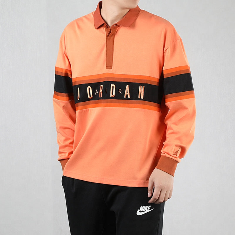 Air Jordan Casual Long Sleeves Polo Shirt Orange BQ5670-854
