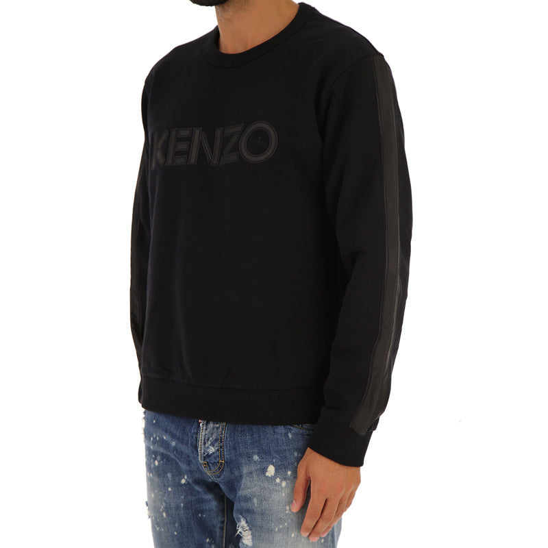 Men's KENZO Logo Printing Solid Color Long Sleeves Black 5SW1614MC-99