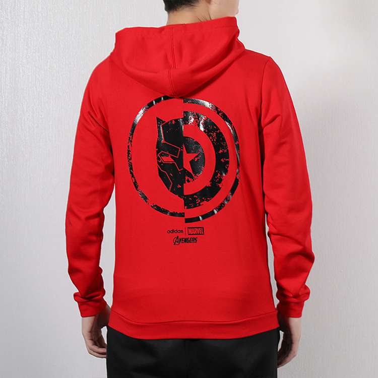 adidas neo x MARVEL Crossover Back logo Casual Sports Hooded Jacket Red EA0322