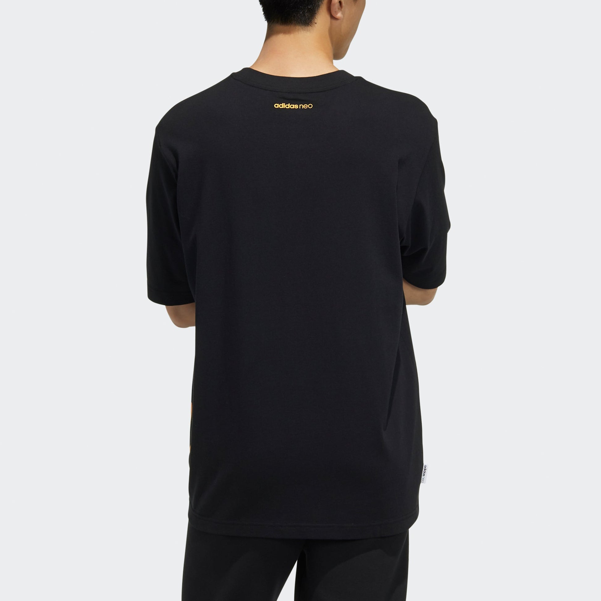 adidas neo U Csmy Tee Casual Sports Smiling Face Printing Short Sleeve Black H61985