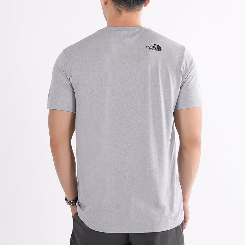 Men's THE NORTH FACE logo Round Neck Short Sleeve light grey 3V7A-DYX
