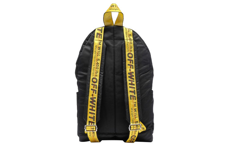 Men's Off-White Logo Printing Material Black Backpack OMNB003F21FAB0061010