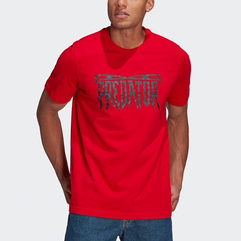 adidas Predator Logo Soccer/Football Training Athleisure Casual Sports Breathable Short Sleeve Red GN6908