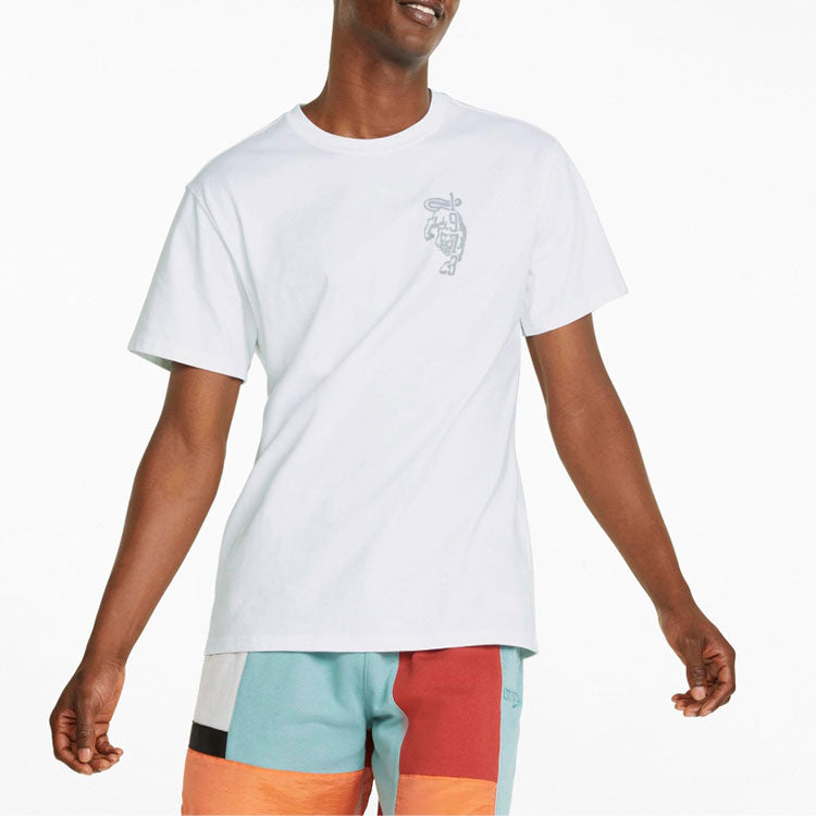PUMA Crew Neck Short Sleeve T-Shirt 'White' 534227-01